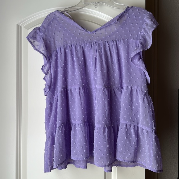 Francesca’s Purple Flowy Top - Picture 2 of 2